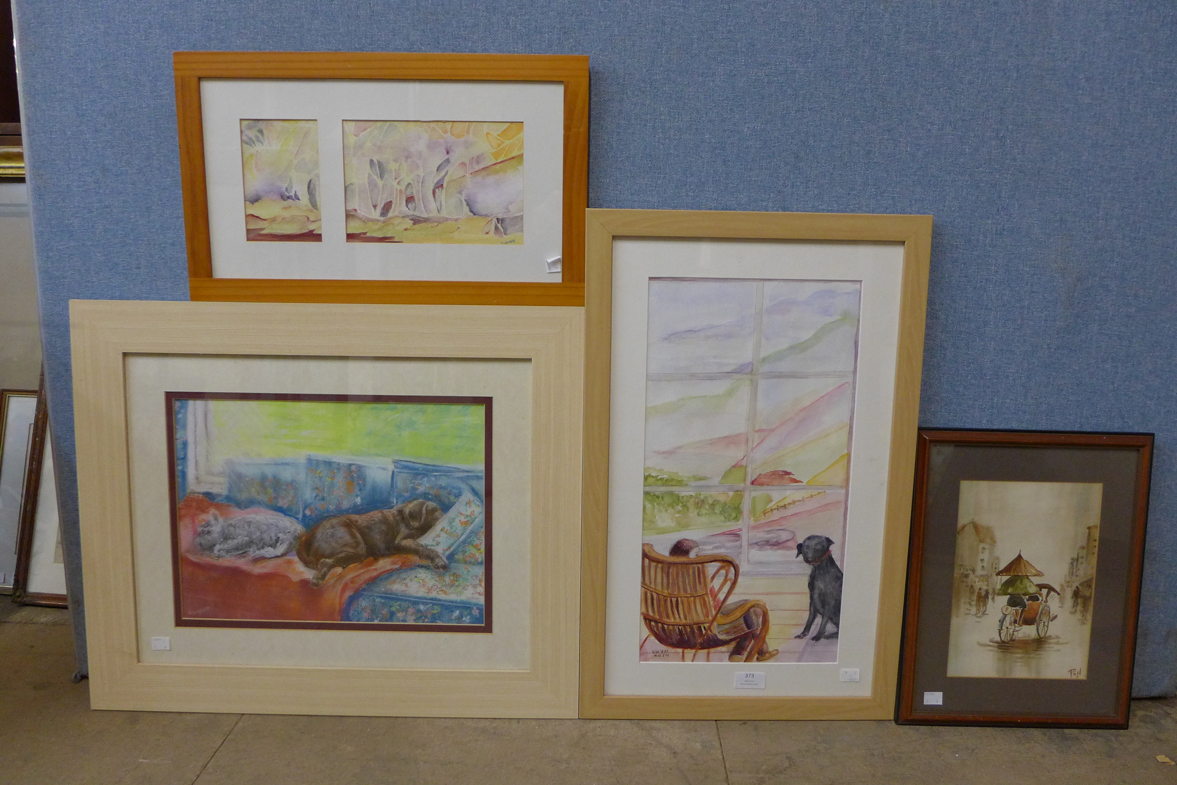 Gwyn Collett, three watercolours and one other