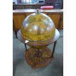 A terrestrial globe cocktail cabinet/trolley