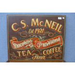 A C.S. McNeil Groceries and Provisions painted sign