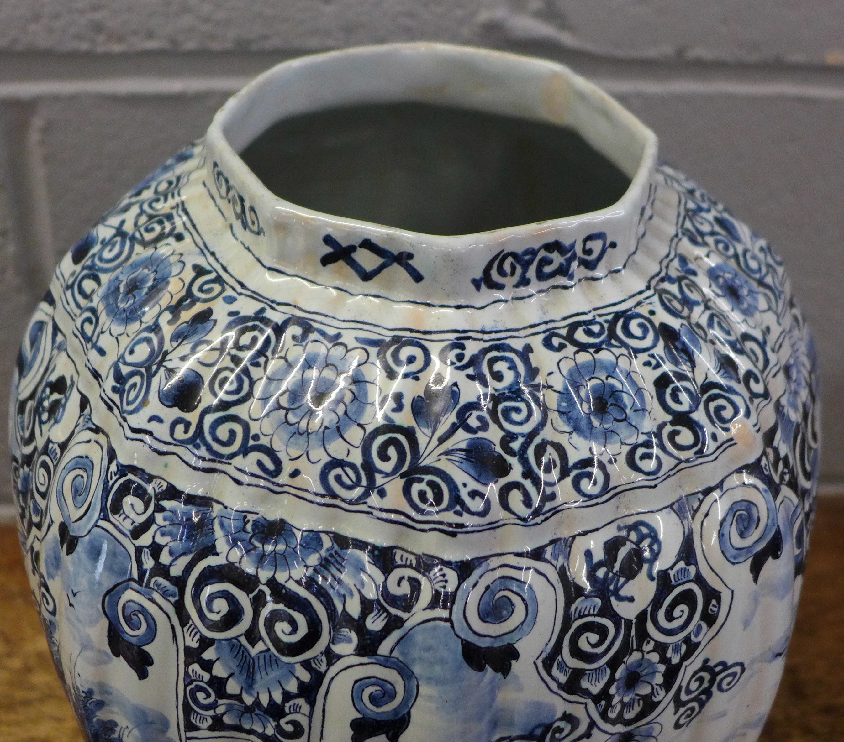 A Delft blue and white lidded jar, 44cm - Image 12 of 14