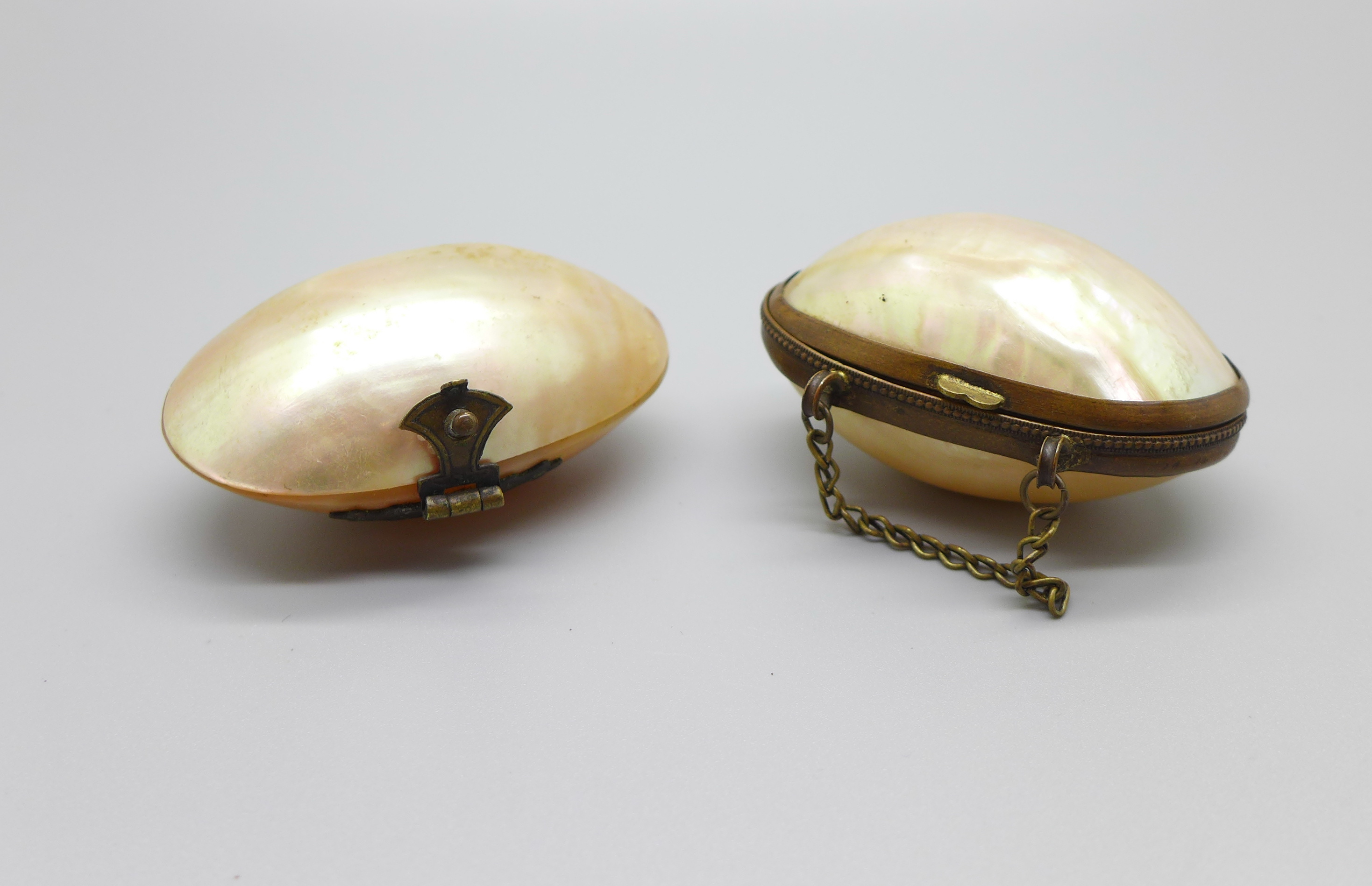 Two mother of pearl boxes