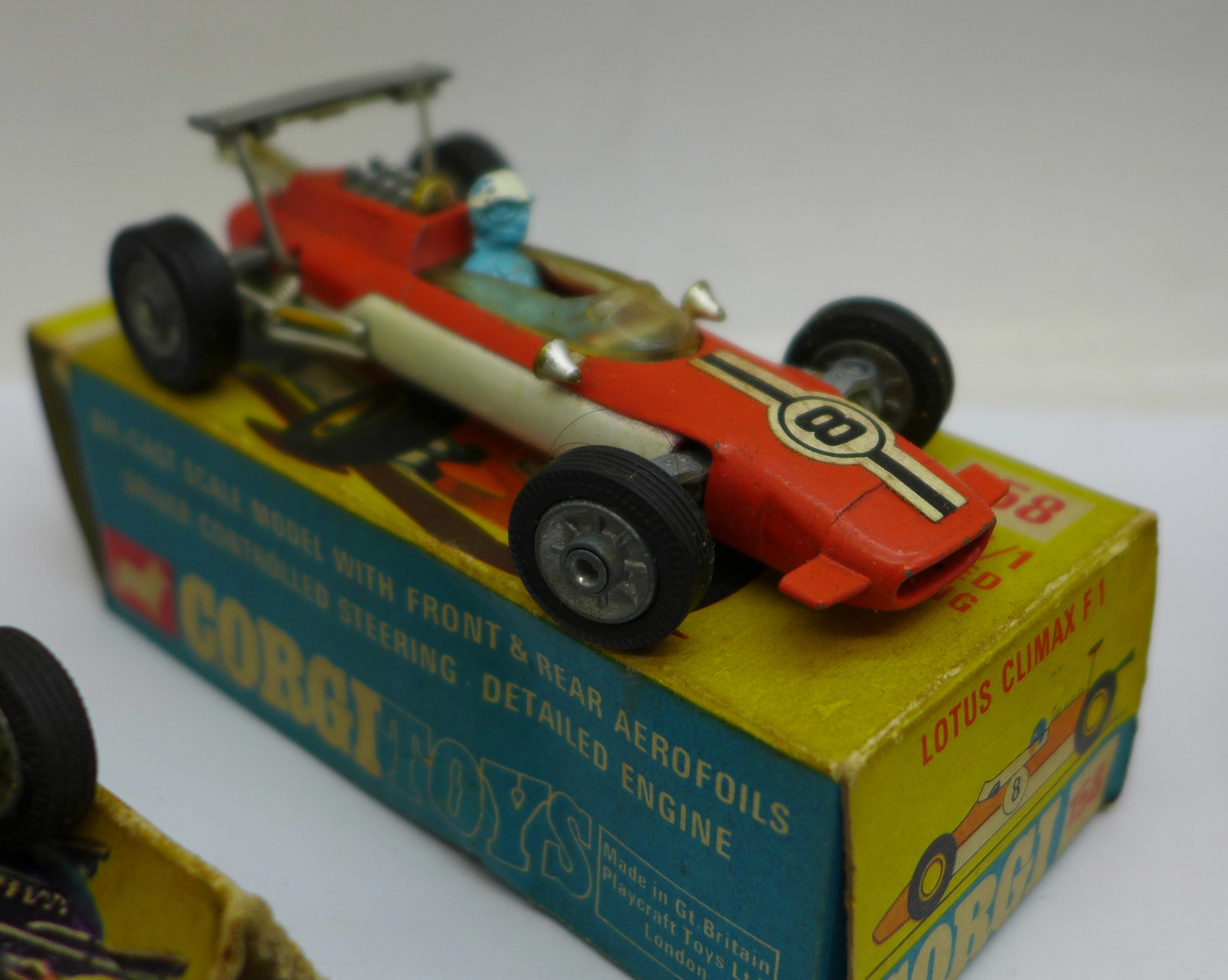 Five Corgi Toys die-cast Formula 1 cars and sports cars, in original boxes, circa 1970's - Image 5 of 10