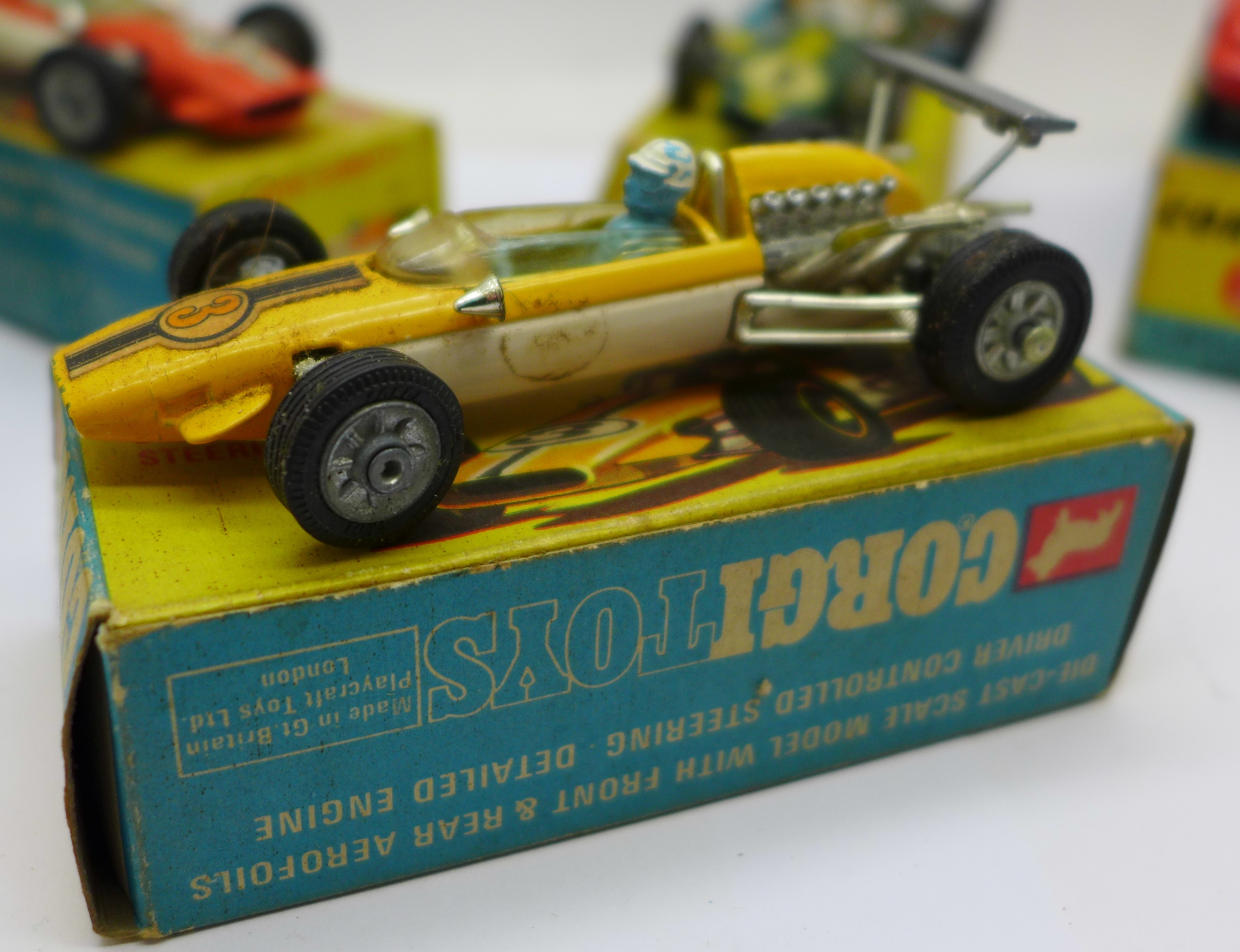 Five Corgi Toys die-cast Formula 1 cars and sports cars, in original boxes, circa 1970's - Image 9 of 10