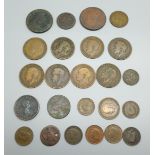 British copper coinage including two 1797 cartwheel pennies