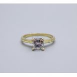 A 9ct gold and cubic zirconia ring, 2.2g, N