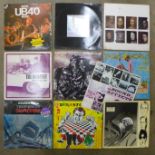 Ten LP records including UB40, The Jam, Kent Brainstormers and Tangerine Dream