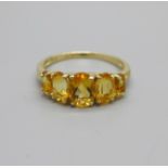 A 10k gold and citrine ring, 1.8g, Q