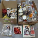 Two boxes of costume dolls**PLEASE NOTE THIS LOT IS NOT ELIGIBLE FOR POSTING AND PACKING**