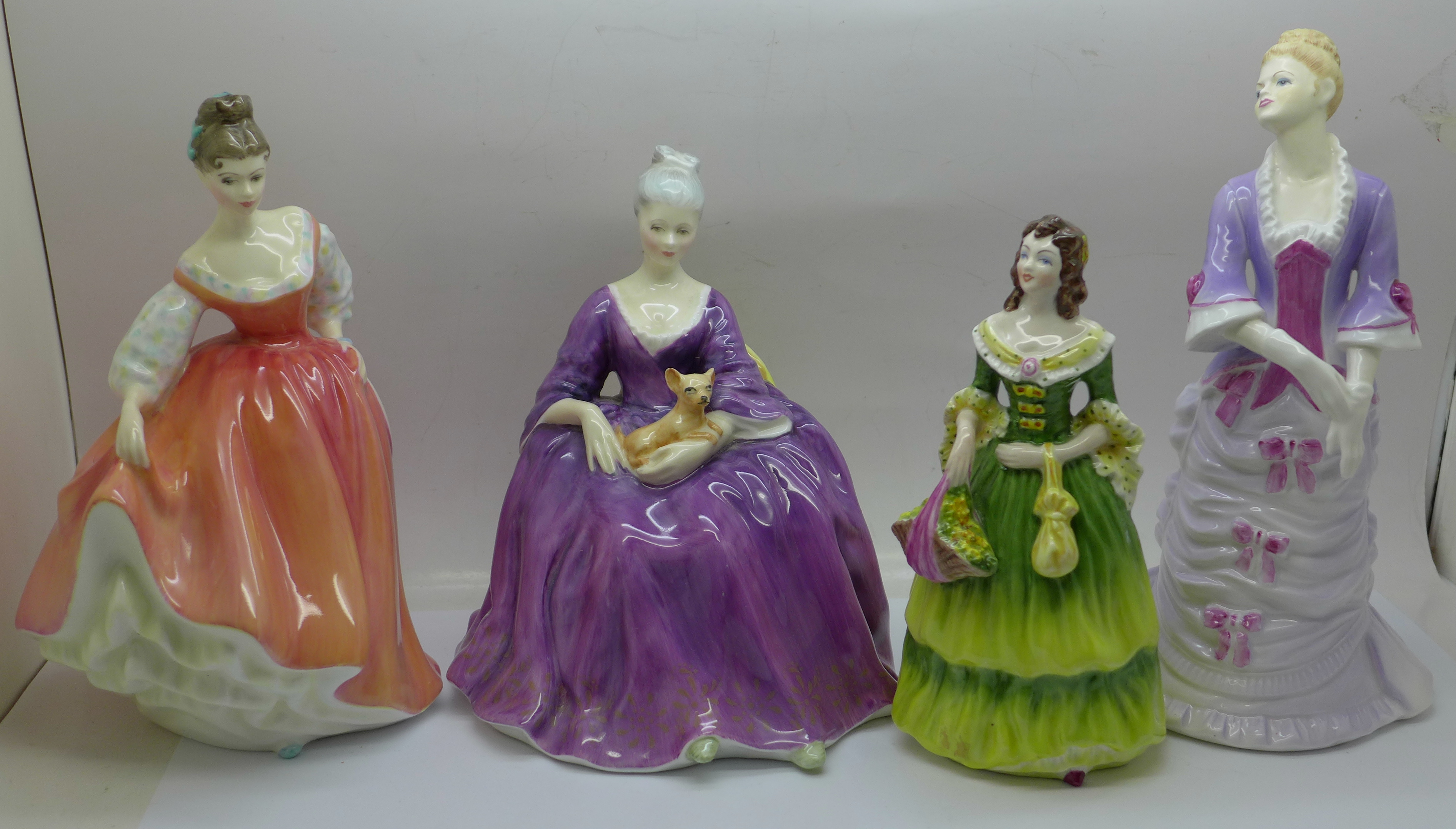 Two Royal Doulton figures, Fair Lady and Charlotte and two Coalport figures, Rosalinda and - Image 2 of 8