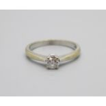 An 18ct white gold and diamond solitaire ring, 2.9g, M