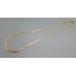 An 18ct gold tri-colour necklace, marked 750, 8.4g