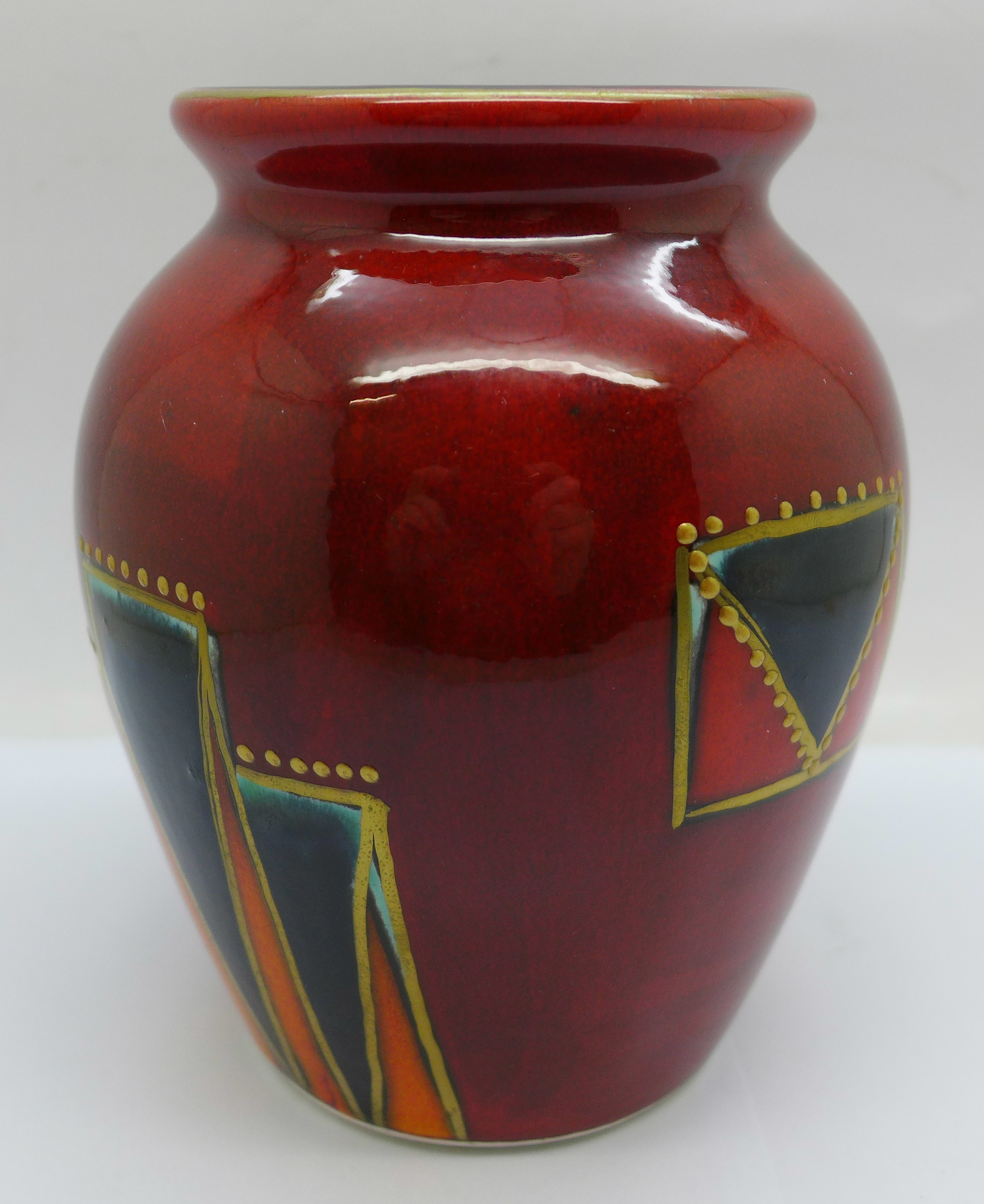 An Anita Harris art pottery vase, hand painted Ali Baba shape in the Deco design, signed by Anita - Image 5 of 8
