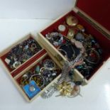 A jewellery box and costume jewellery