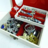 A jewellery box and costume jewellery