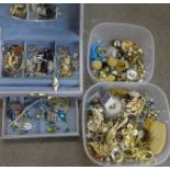 A jewellery box and costume jewellery