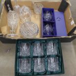 A box of lead crystal glass including Thomas Webb and Edinburgh, some boxed**PLEASE NOTE THIS LOT IS