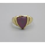 A late Victorian 9ct gold signet ring, Chester 1899, 3.8g, V