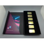 A set of London 2012 Limited Edition Commemorative Ingots, boxed