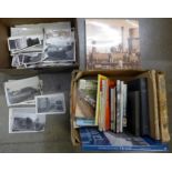 A collection of railway items including hundreds of vintage photographs, books and miscellaneous
