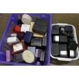 A collection of empty jewellery boxes including Links of London and Michael Kors