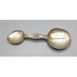 An Eastern double ended medicine spoon, tests as silver