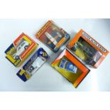 Five die-cast model vehicles, Matchbox Skybusters, Super Slick Racer, Dinky, Corgi (2), all boxed