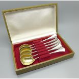 A set of six Russian silver ice cream spoons, marked 84, 134g