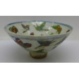 A Chinese 'Thousand Butterfly' bowl, 123mm diameter