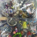 Two bags of costume jewellery