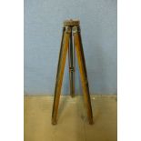 An early 20th century oak tripod