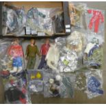 1960's Action Man figures with clothes, accessories, etc., also some for repairs/spares