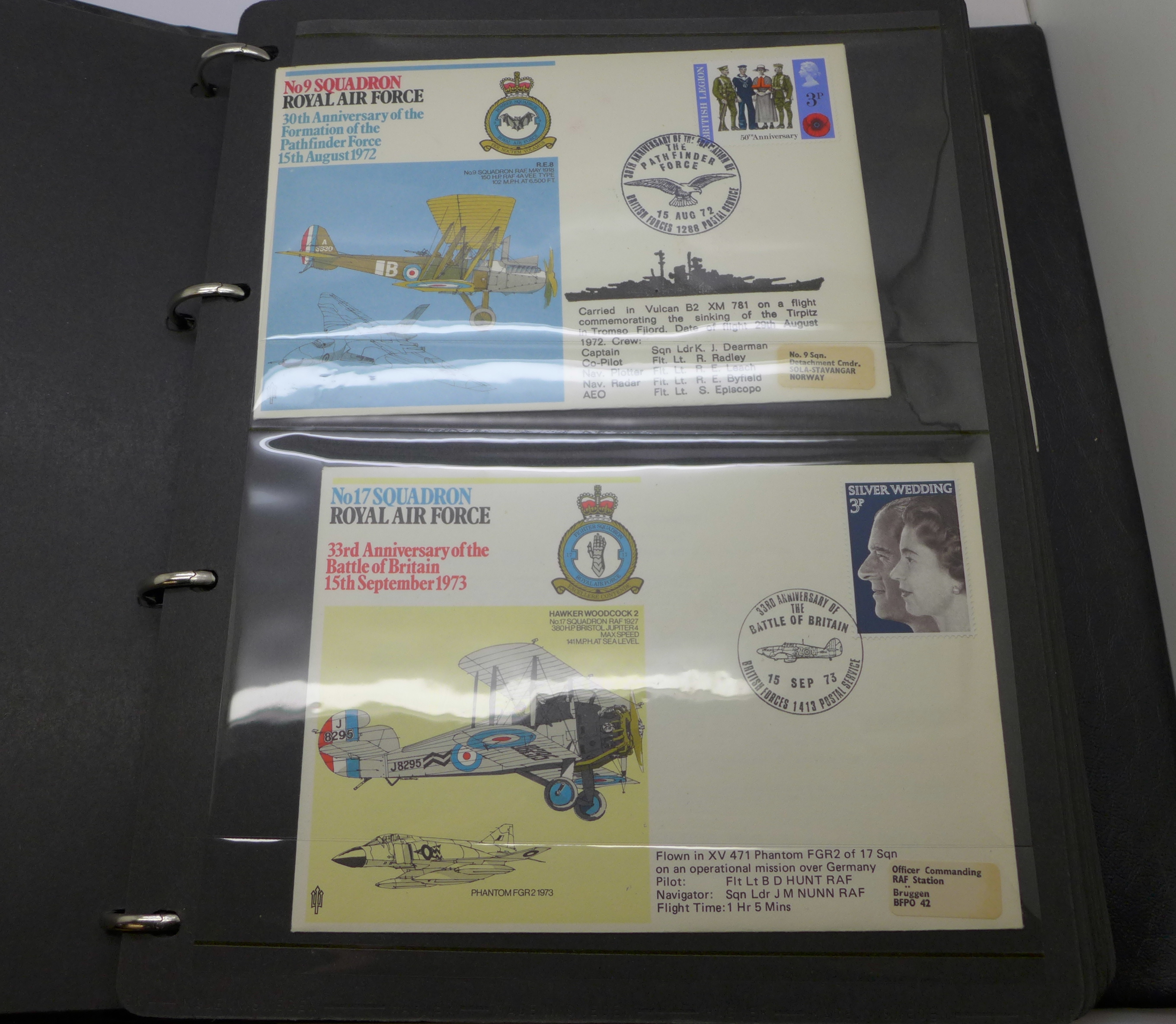 An album of Royal Air Force stamps and covers, 58 in total