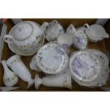 A Wedgwood Mirabelle tea set and vases, bowl, etc.