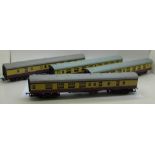 Four Mainline model railway carriages