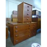 A Stag Catanta teak chest of drawers and bedside chest