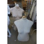 Two vintage half mannequins