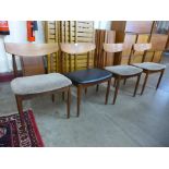 A set of four G-Plan Danish Design teak dining chairs, designed by Ib Kofod Larsen