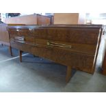 A simulated walnut sideboard