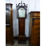 A 19th Century oak 8-day longcase clock, the painted arched dial signed H. Bunyon, Lincoln