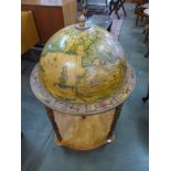 A terrestrial globe cocktail cabinet/trolley