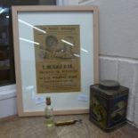 Four advertising items including a print of T Metcalf & Co., Wilford, Nottingham