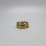 A 9ct gold and thirty-six diamond ring, 3.2g, L