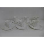 Six Shelley cups and saucers