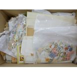 Stamps; box of stamps, loose and on sheets, etc.