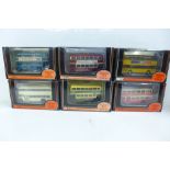 Six Exclusive First Editions model buses, boxed