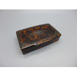 A 19th Century papier-mache and faux tortoiseshell snuff box