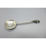 A silver Lincoln Imp rattail spoon, Birmingham 1913, 39g