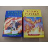 Two Harry Potter books; The Half Blood Prince and The Order of The Phoenix, first editions