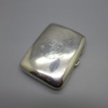 A cigarette case with crest, Birmingham 1901, 59g