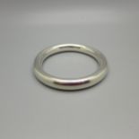 A silver bangle, 47.5g, (no hinge, opening 62mm)